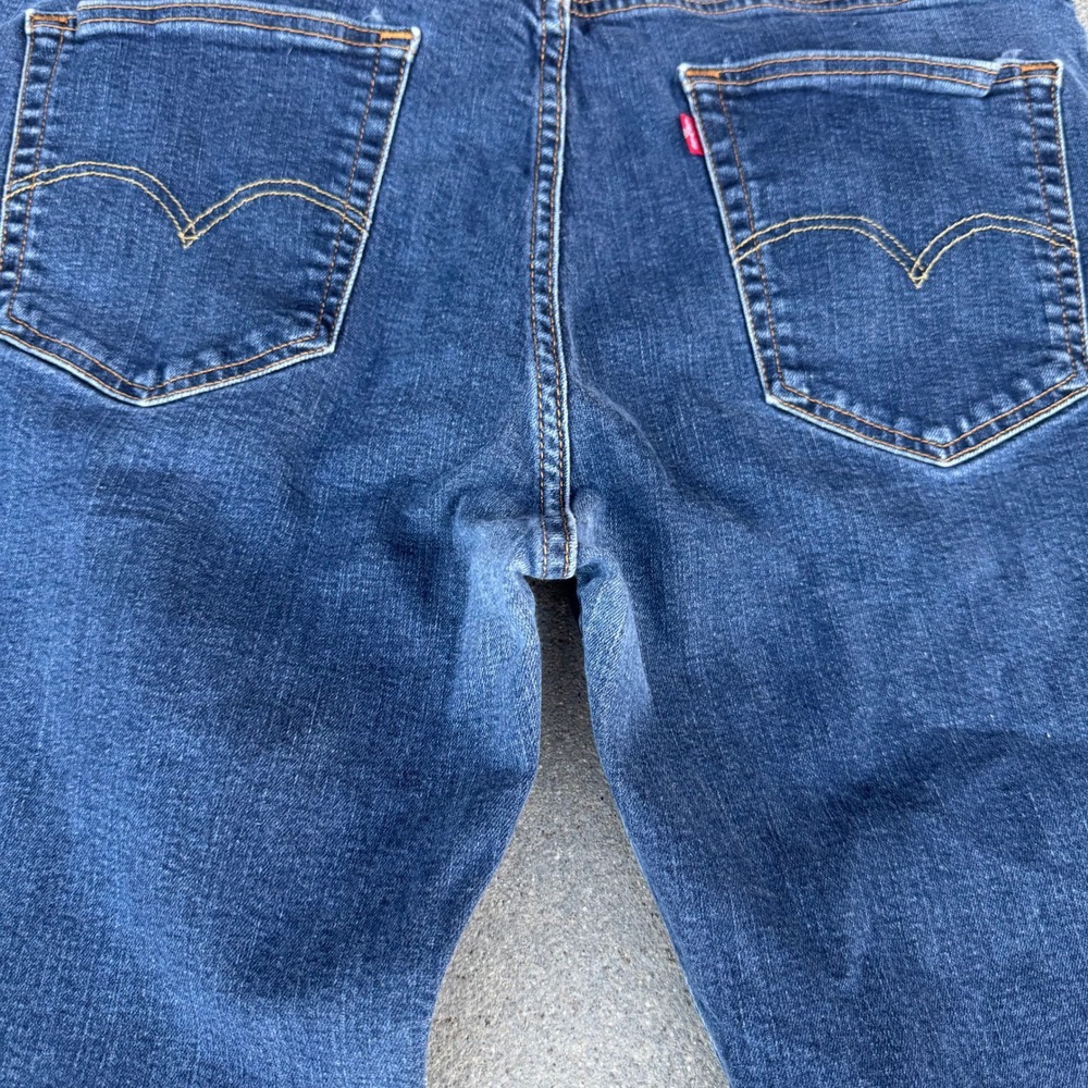 Levi's 514 Straight Fit Jeans Mens 40x32 Dark Wash Blue Stretch Denim Pants - Picture 3 of 9
